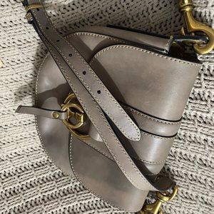Frye Llana Grey Leather Crossbody Saddlebag